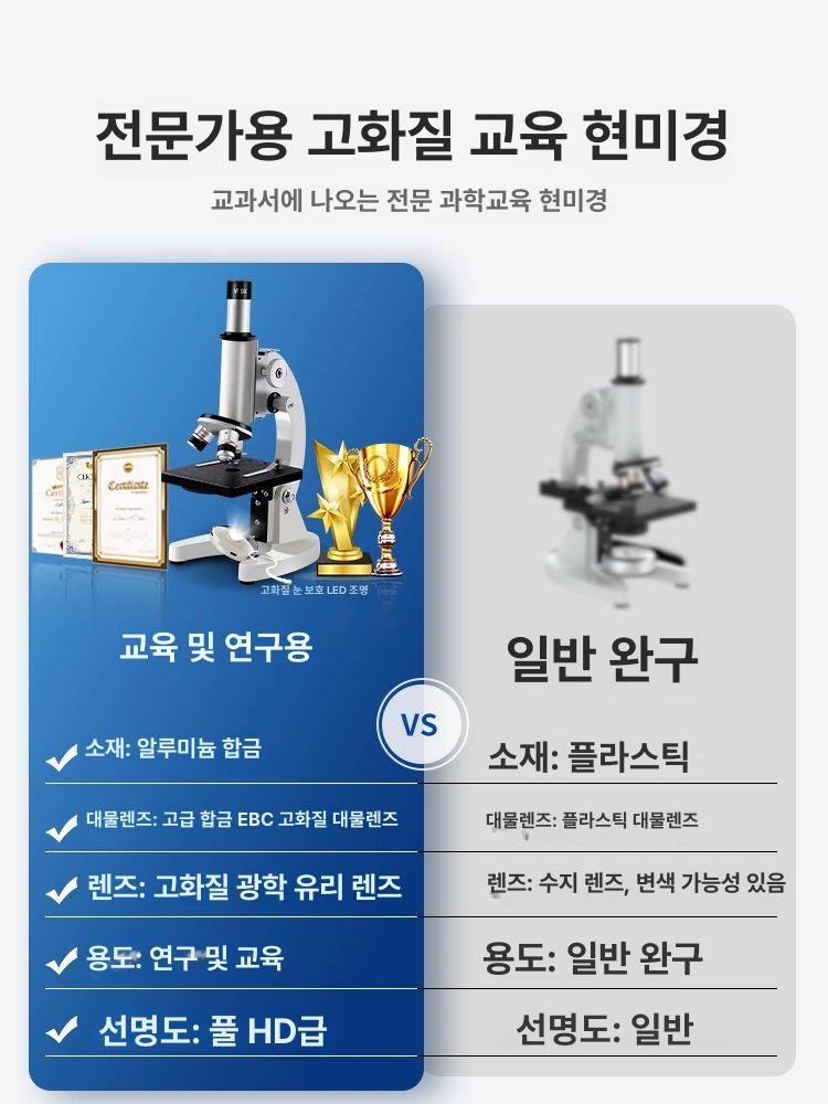 실험현미경 PC연결 핸드폰 학습 전자 70000배 생물 초급 탐색판 50000배+10개 샘플 - 상세 이미지 4