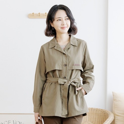 엄마옷 조이마담 J3370 비죠 벨트 코트 중년여성의류 - 메인 이미지