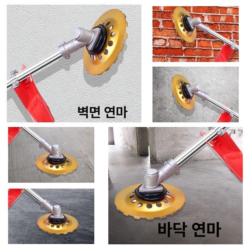 전동샌딩기 녹제거 바닥 폴리싱 연삭기 산업용 철판 정속형 면갈이 사포 핸디형 단락 연마기 9800W 9단 브러시 연장형+5개 - 상세 이미지 4