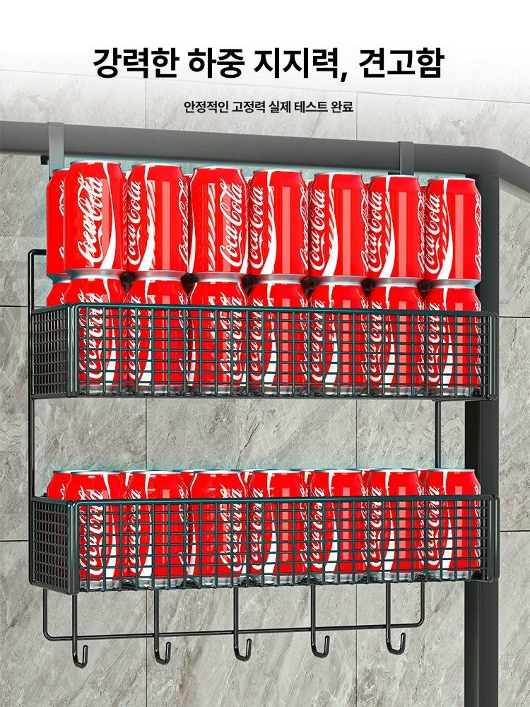문걸이 뒤쪽 못없는 욕실 스테인레스 무타공 화장실 수건 선반 모자 수납 못필요없는 세탁실 블랙 소형 5-3cm 이하 적합 - 상세 이미지 4