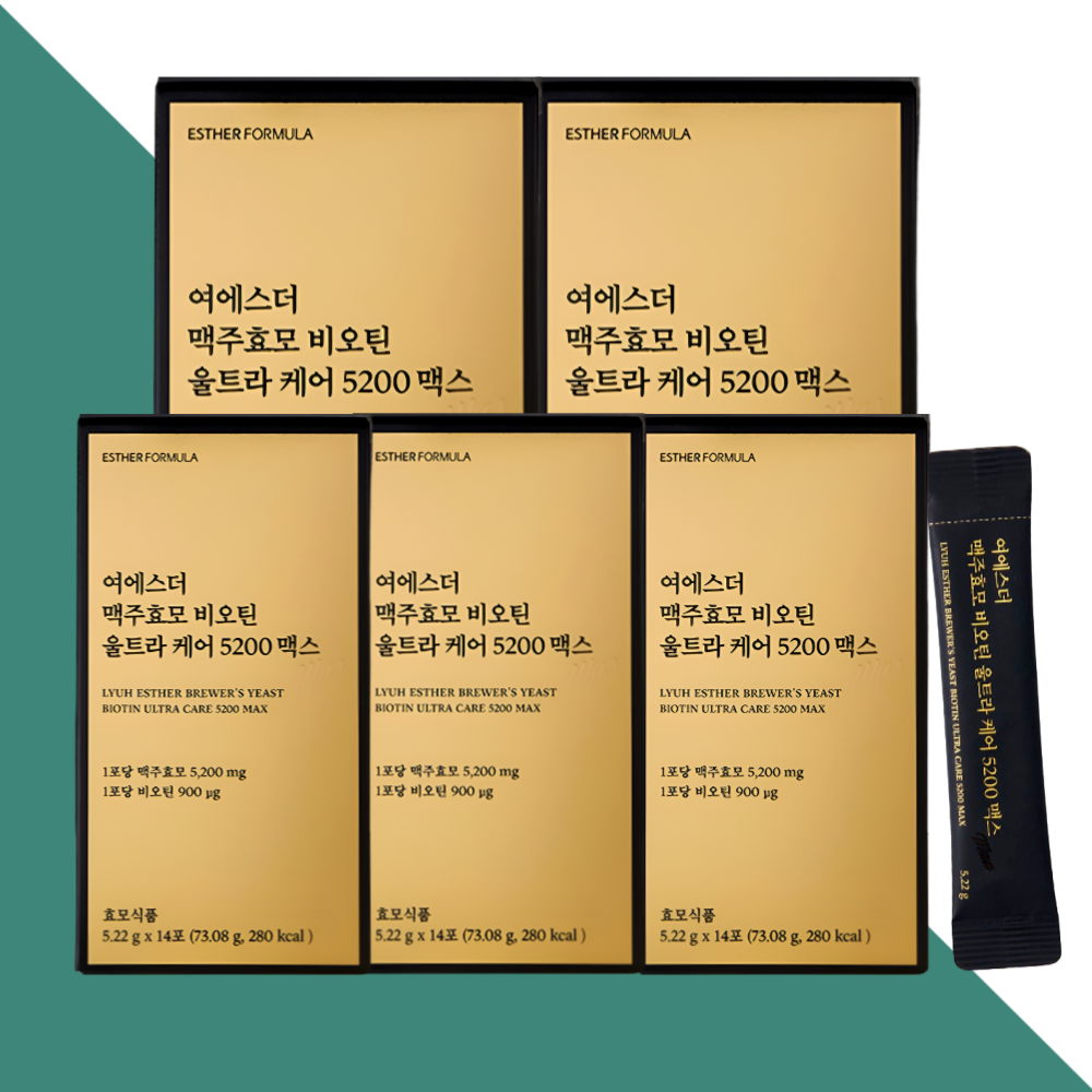 에스더포뮬러 맥주효모 비오틴 Ultra케어 5200맥스 14포X5박스 - 메인 이미지