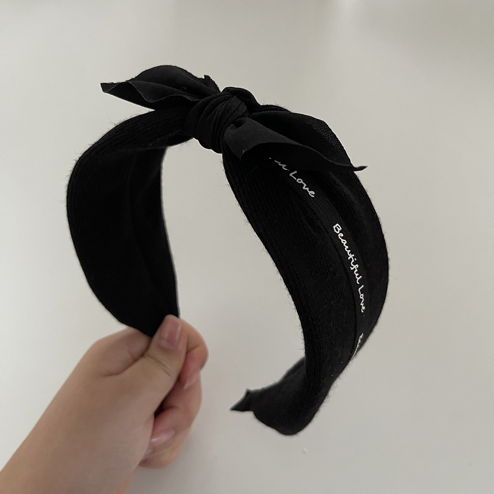 뷰티풀러브레터링 니트리본헤어밴드 머리띠 리본머리띠 넓은헤어밴드 - 상세 이미지 4