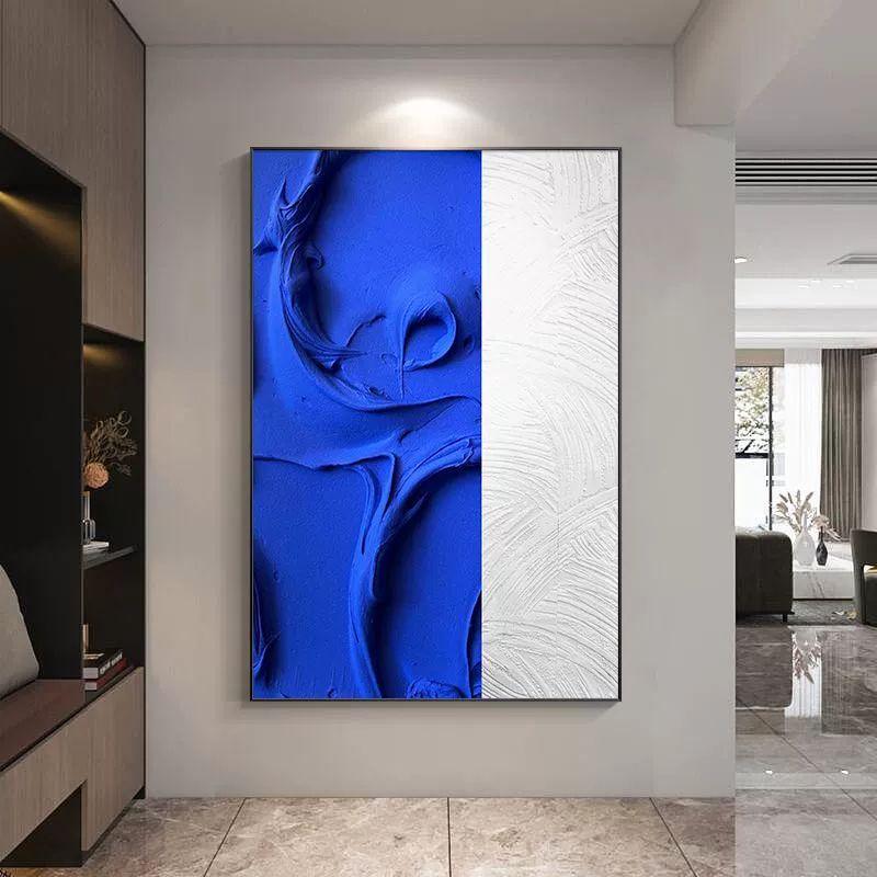 파티션분할 칸막이 블루 병풍 접이식파티션 셀프인테리어 A 60x80 경량 금 친환경 프레임 - 상세 이미지 4