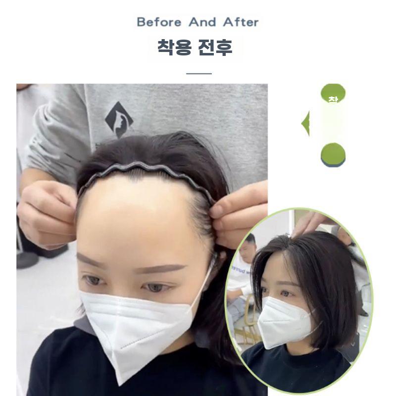 여자 가발 헤어 앞머리 붙이는 붙임 머리 접착식 여성 - 상세 이미지 4