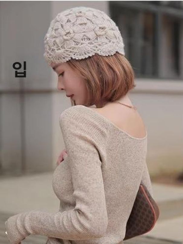 가발달린모자 항암가발 비니 크로셰 니트 모자 일체형 베이지+차가운갈색보보헤드+관심시발송망 - 상세 이미지 2