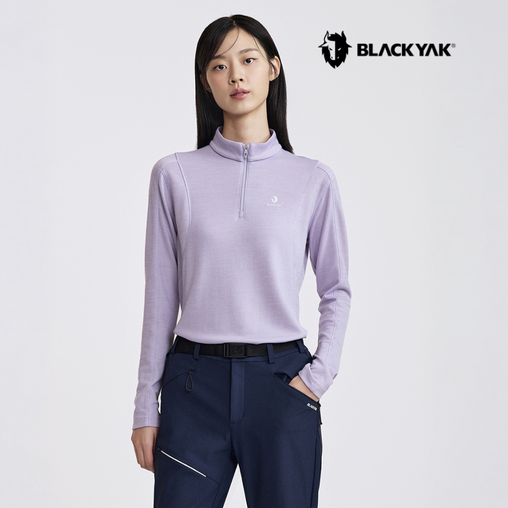 블랙야크 여성 울 블렌드 집업티 긴팔 티셔츠 - 메인 이미지