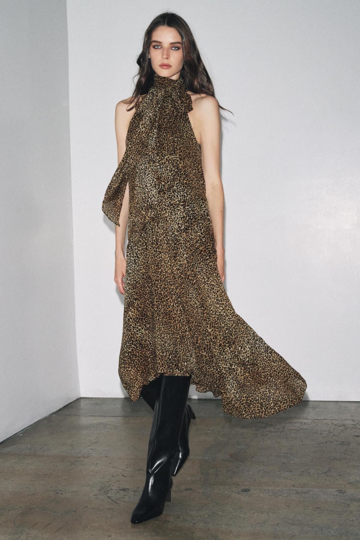 자라 애니멀 프린트 미디 홀터넥 원피스 8753/008 LEOPARD - 상세 이미지 5
