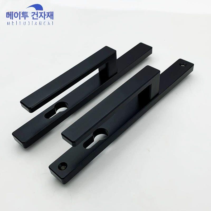 문 손잡이 터닝도어 테두리 여닫이 잠금 교체 터닝 침실 알루미늄 화장실 방문 저소음 실버 손잡이 내외손잡이높이동일 - 상세 이미지 3