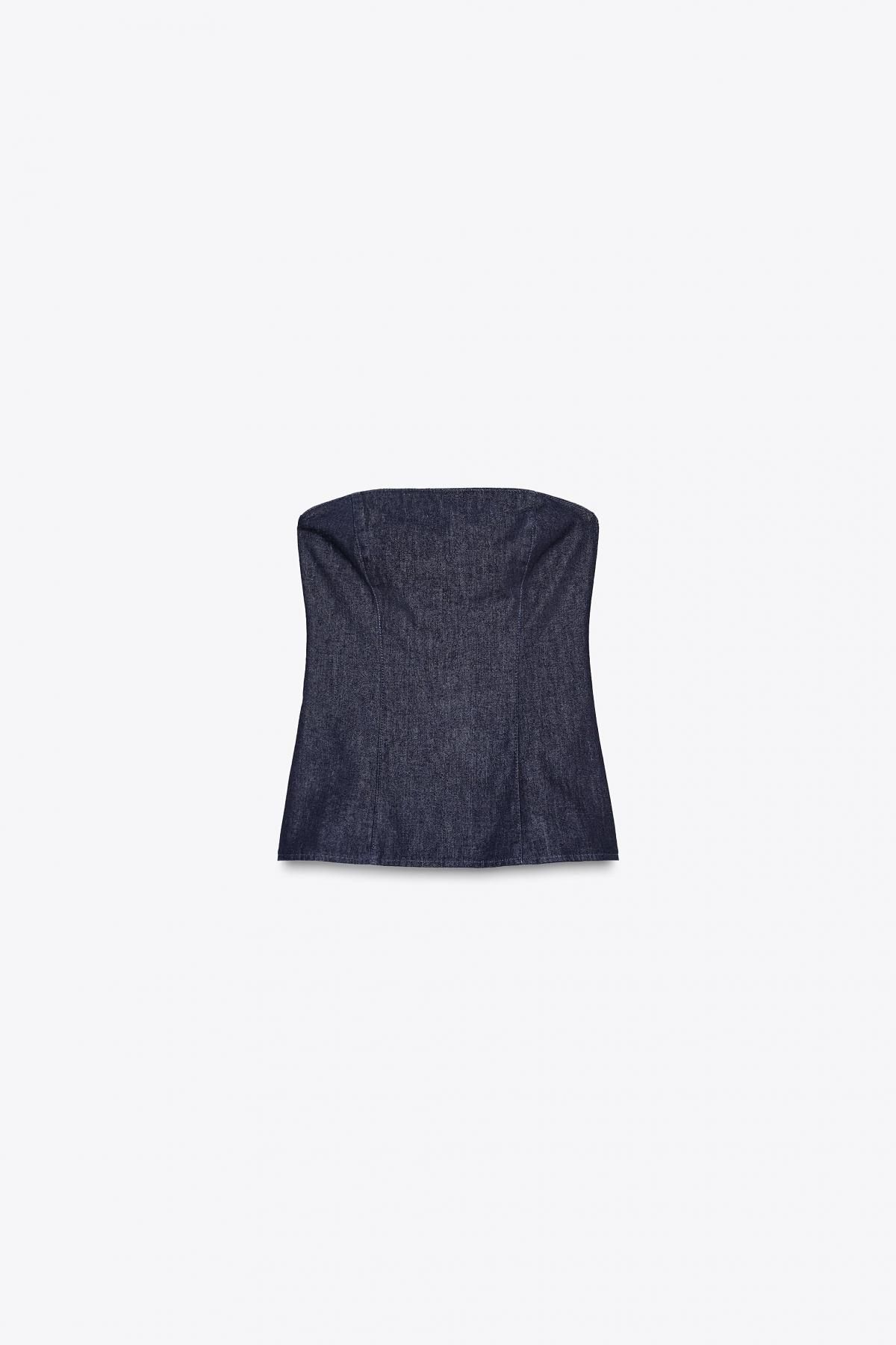 자라 데님 오프숄더 탑 6929/363 DARK INDIGO - 메인 이미지