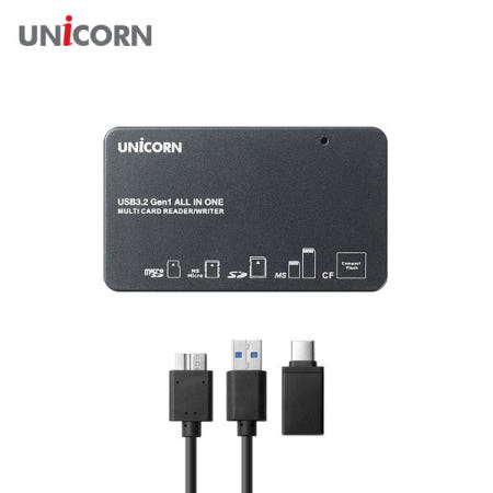유니콘 XC-5000M USB3.2 Gen1 6in1 멀티카드리더기 올인원117종 지원 A+C타입