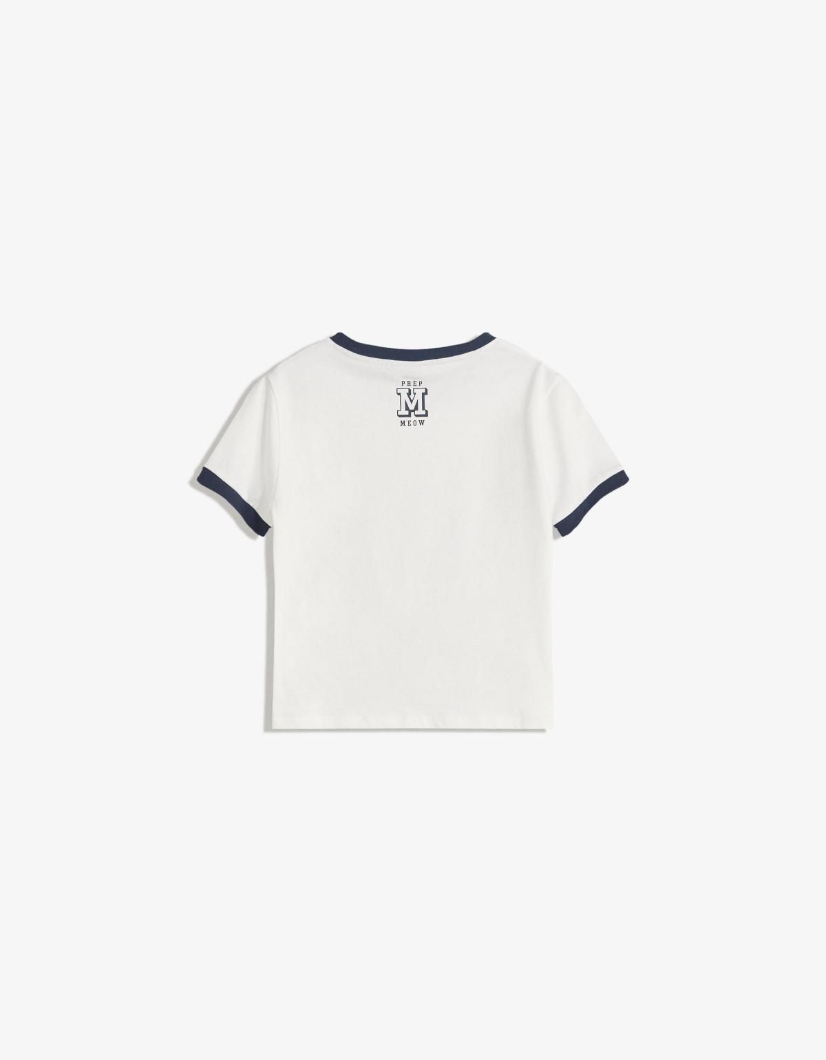 버쉬카 모푸샌드 프린트 반팔 크롭 티셔츠 7821/167 OFF WHITE - 상세 이미지 5
