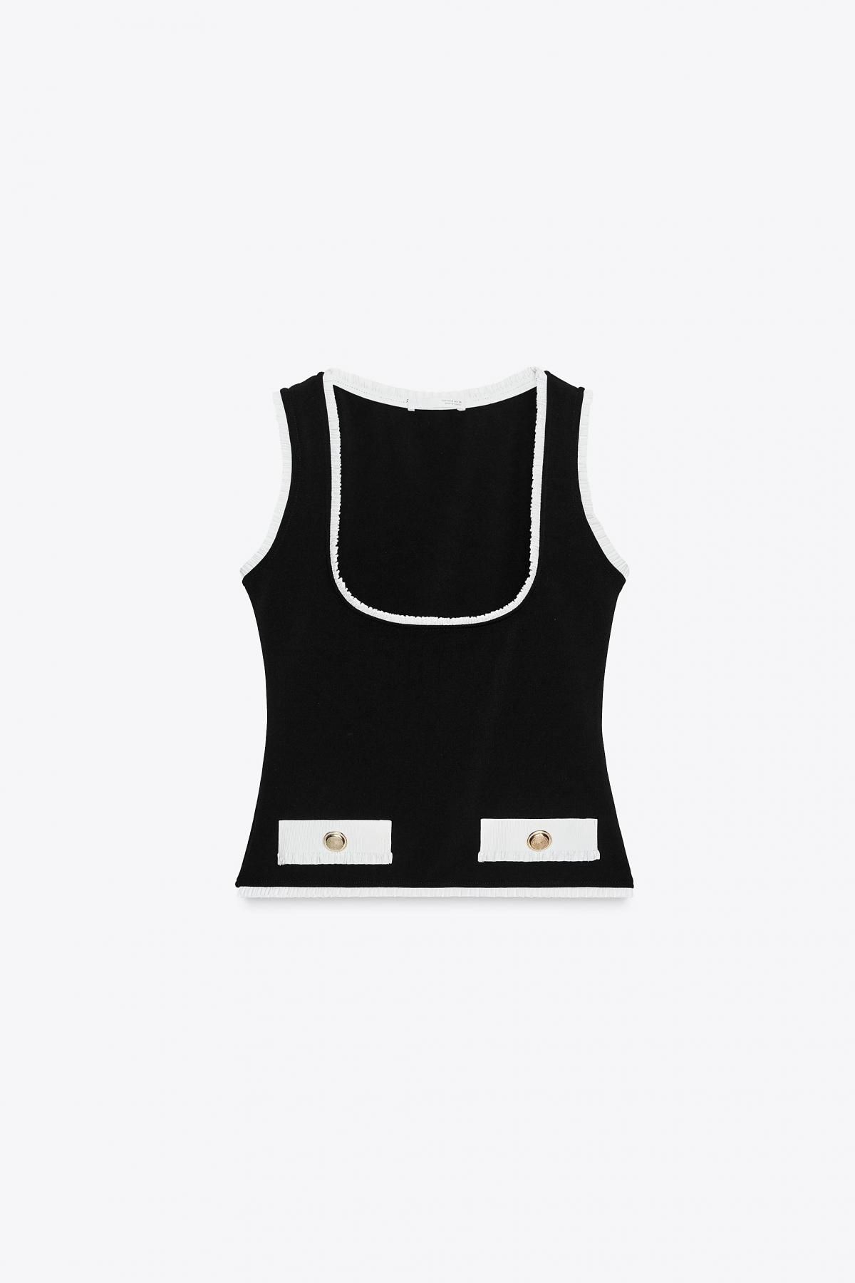 자라 테크니컬 스트레치 컨투어링 베스트 탑 5584/128 BLACK - 메인 이미지