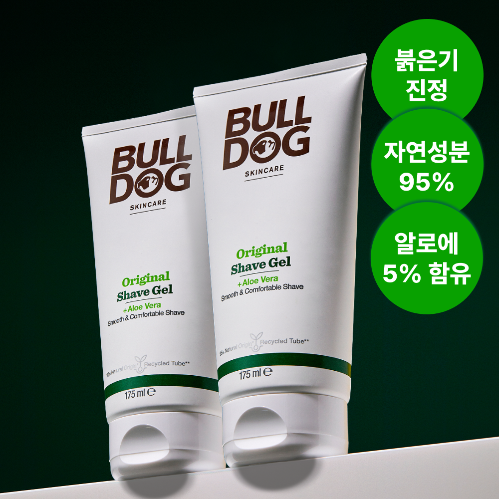 [불독] 오리지널 쉐이브젤 175ml X 2개(알로에 자연유래 진정 쉐이빙젤 면도젤) - 상품 이미지