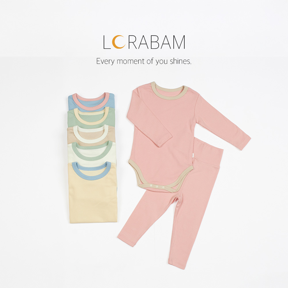 로라밤 텐션 모달 골지 슈트세트 유아 아기 신생아 50일 100일