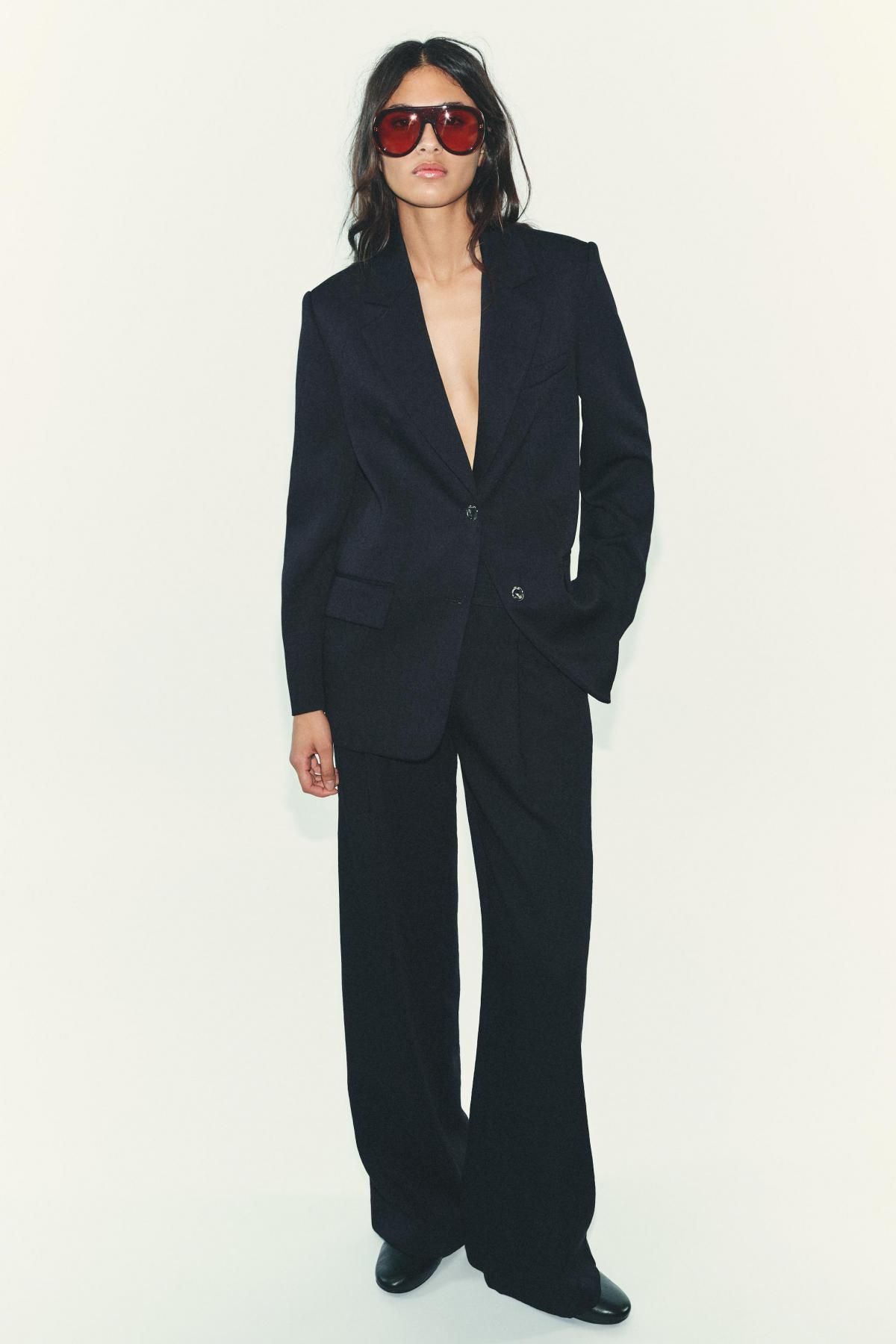 자라 테일러드 스트레이트핏 버튼 블레이저 8372/374 NAVY BLUE - 상세 이미지 2