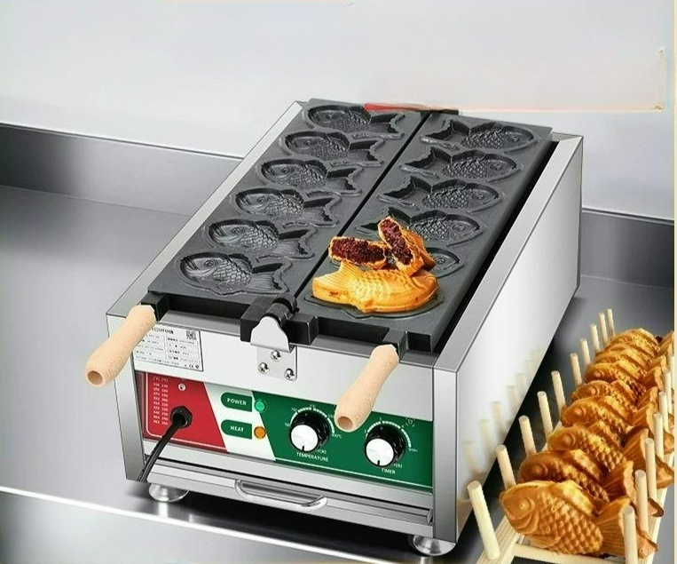 상업용 전기 붕어빵기계 6구 잉어빵 겨울 길거리 간식 디럭스 단일열 전기 6개