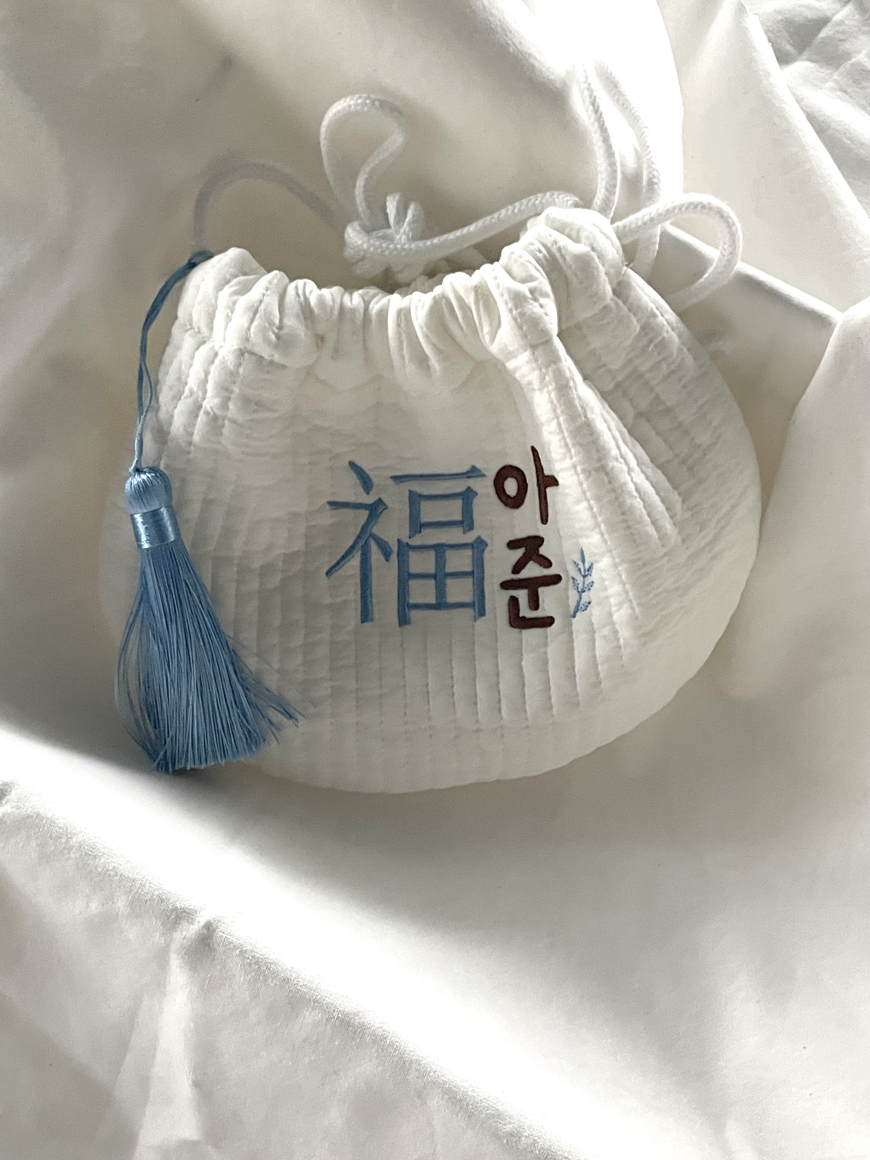 (태슬제공) 아기 자수 복주머니 추석 설날 용돈주머니 명절 선물 - 상세 이미지 5