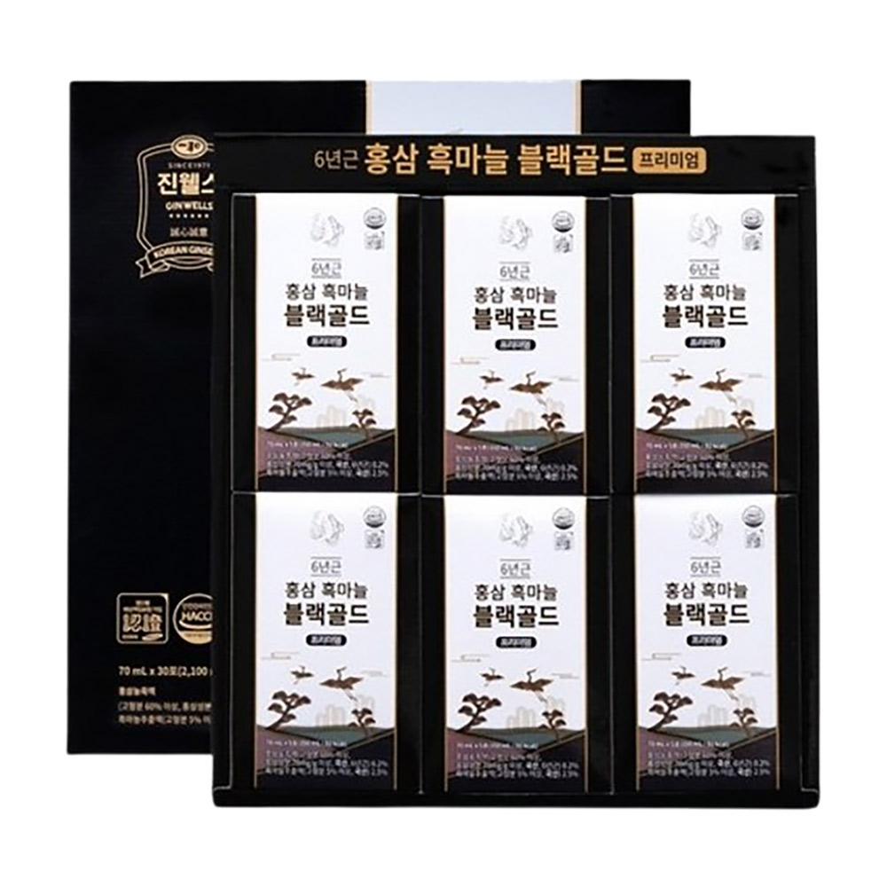 진웰스 6년근 흑마늘 블랙골드 70ml x 30포 70ml, 2개 - 메인 이미지