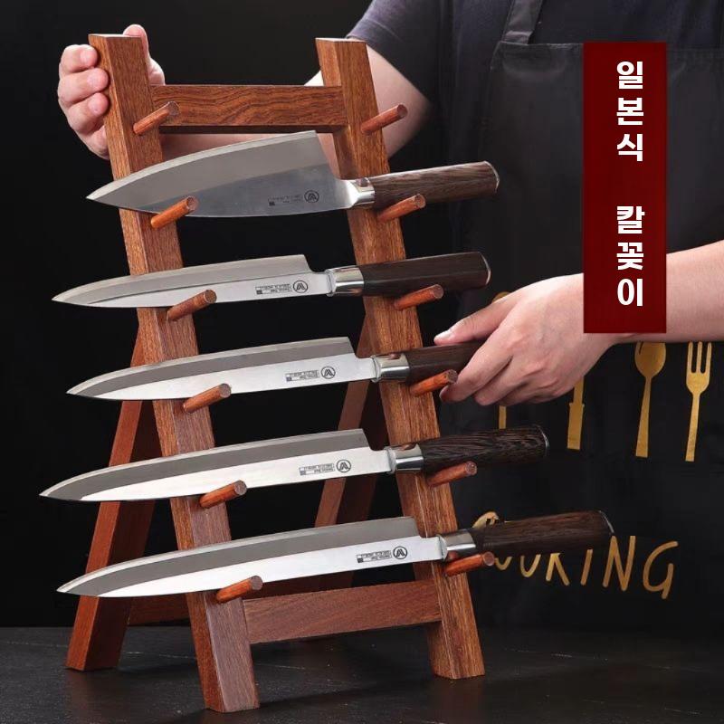 칼 거치대 사시미 일식집 원목 칼꽂이 우드 보관 홀더 - 상세 이미지 3