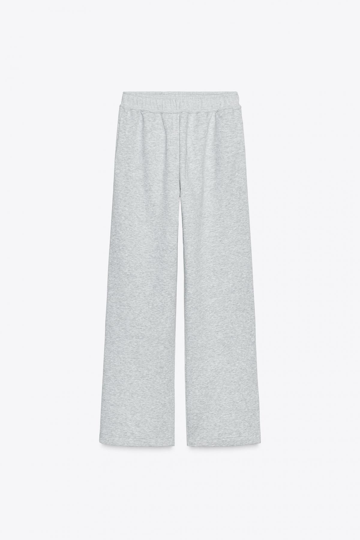 자라 베이직 와이드핏 플러시 팬츠 3199/631 GREY MARL - 상세 이미지 5