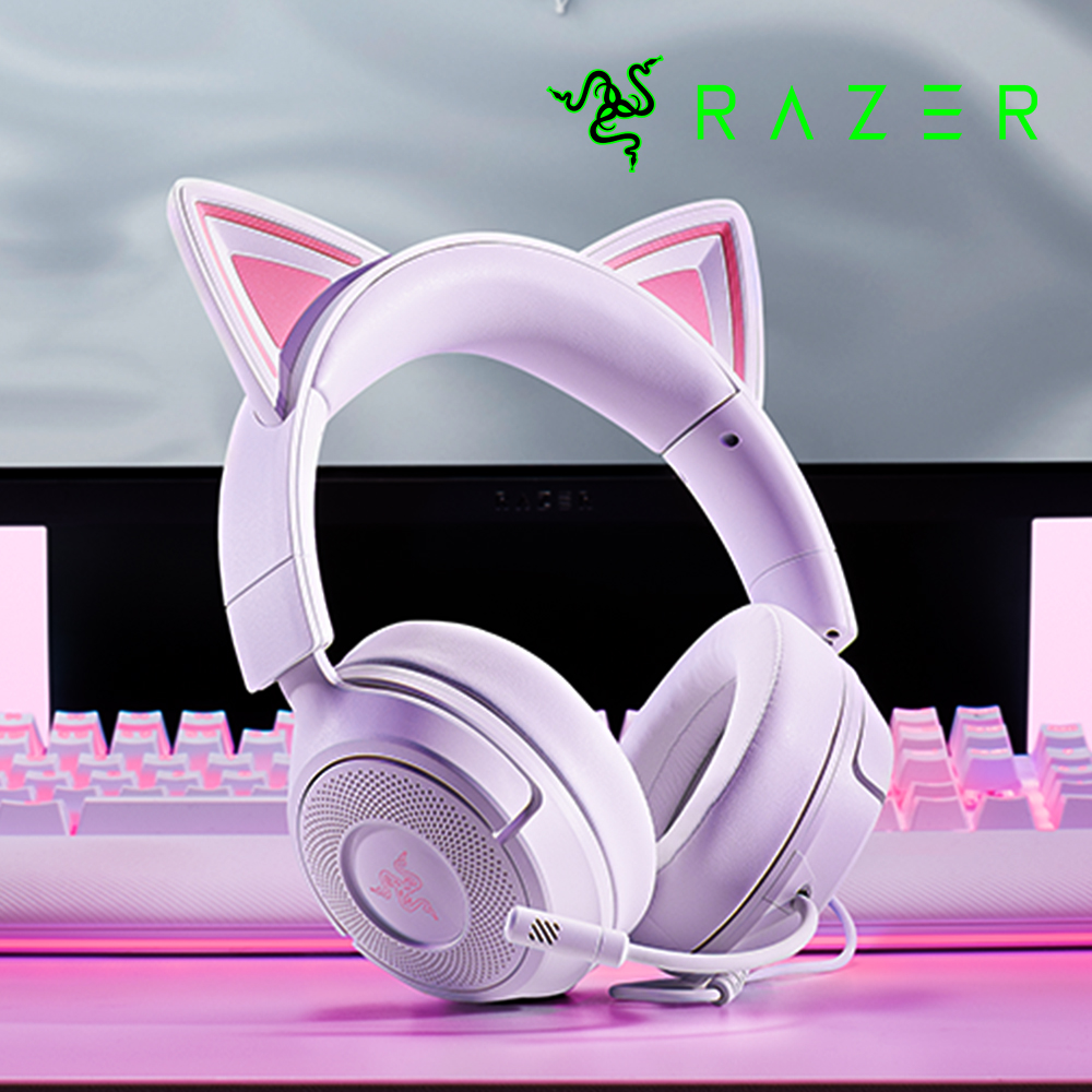 [국내정발] 레이저 크라켄 키티 V3 X 유선 게이밍헤드셋 화이트