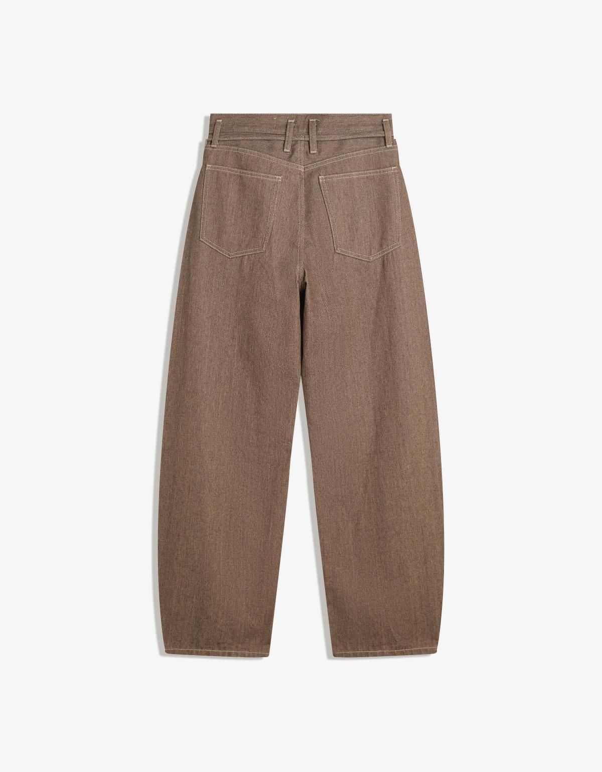 버쉬카 트렌디 배기핏 데님 벨트 팬츠 5038/211 BROWN - 상세 이미지 2