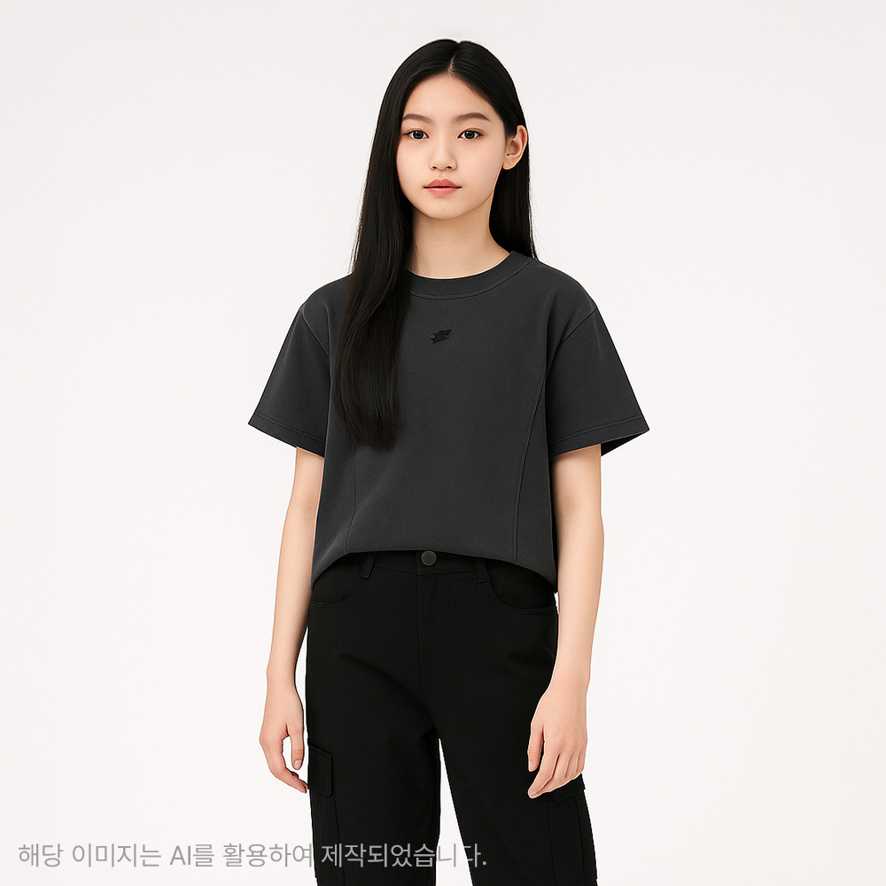 더데이걸 물나염 절개 반팔티 TGRA25310 - 상품 이미지