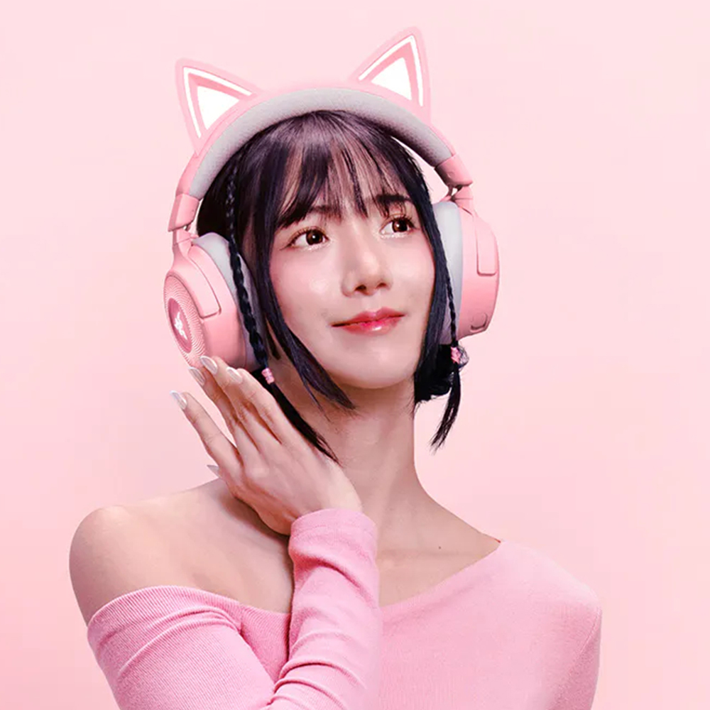 [국내정발] 레이저 크라켄 키티 V3 PRO 무선 게이밍헤드셋 핑크 - 상세 이미지 2