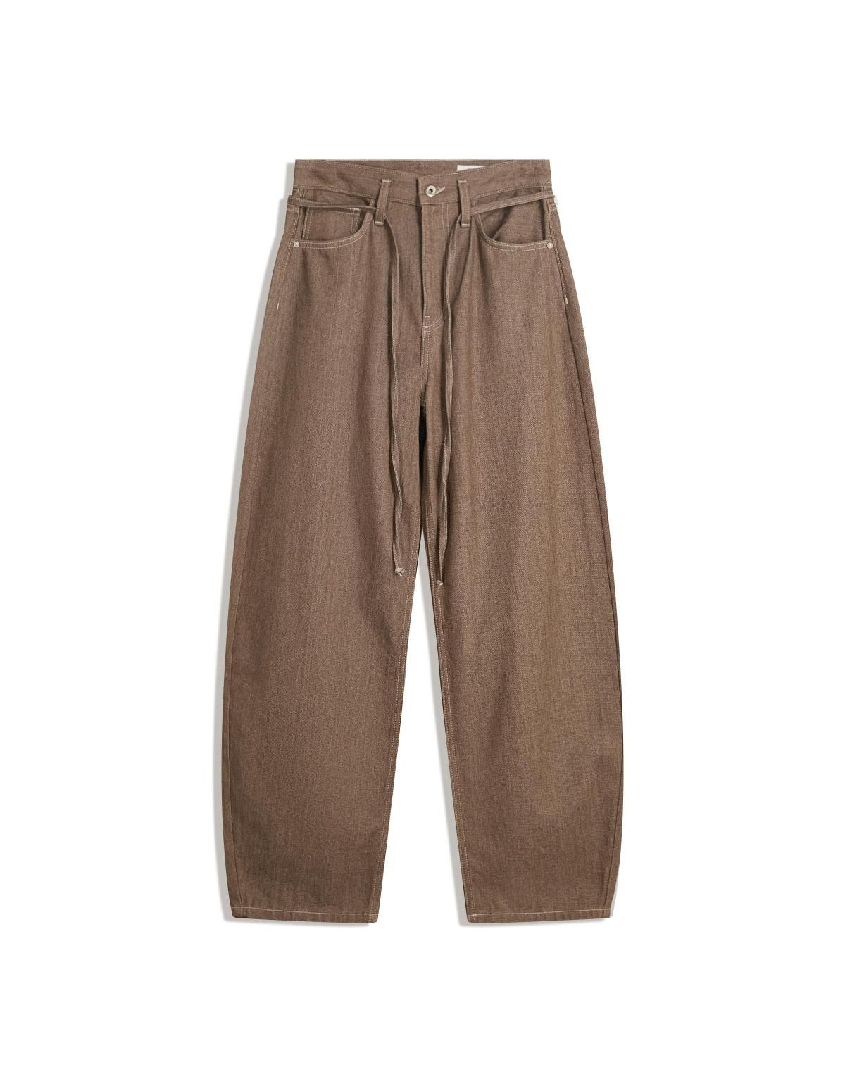 버쉬카 트렌디 배기핏 데님 벨트 팬츠 5038/211 BROWN - 상세 이미지 3
