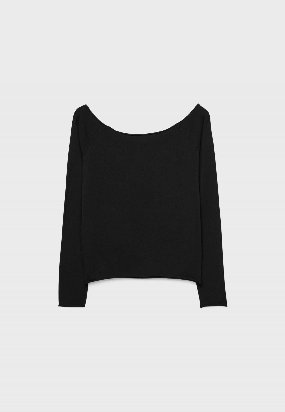 스트라디바리우스 나비 프린트 보트넥 긴팔 티셔츠 8101/655 BLACK - 상세 이미지 2