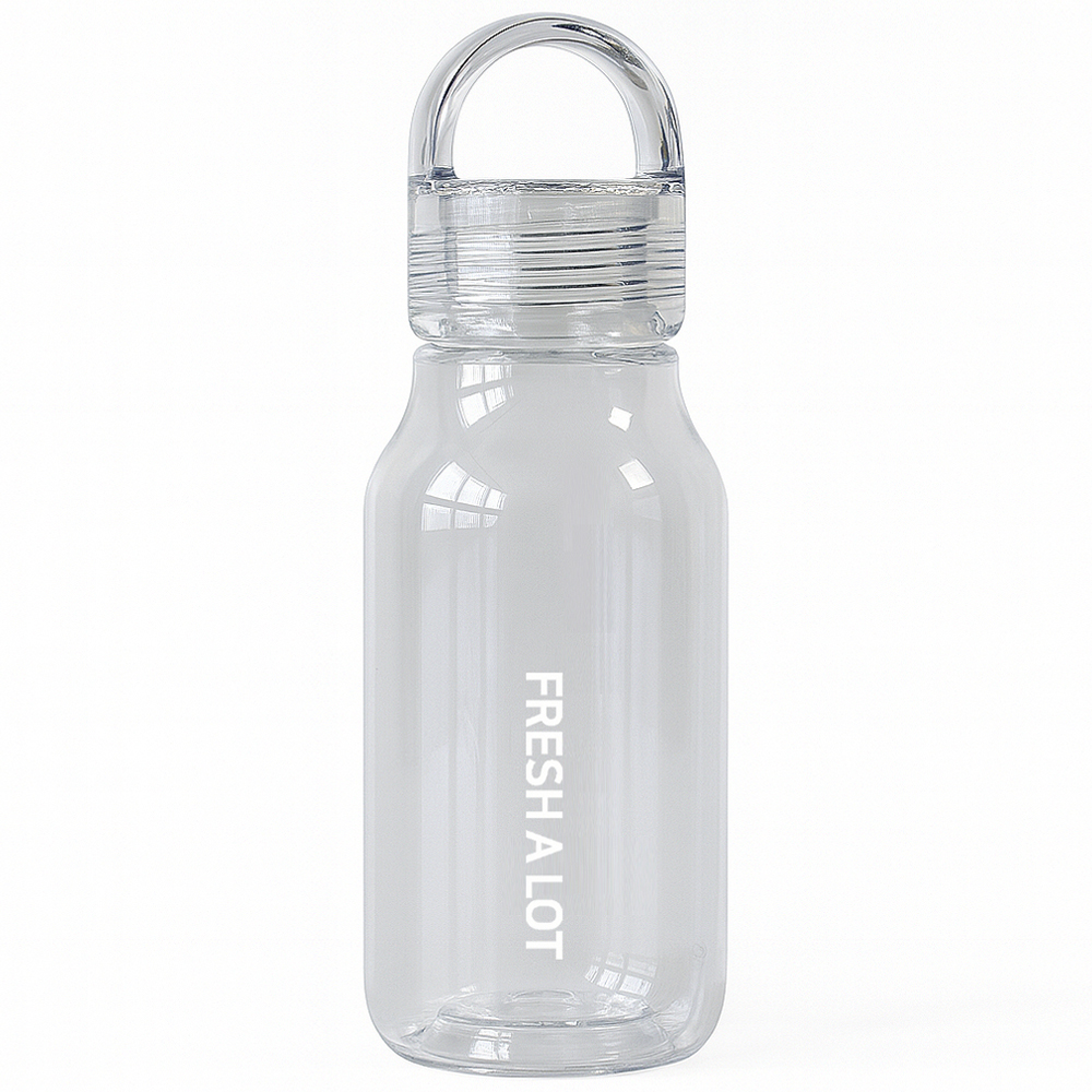 프레쉬어랏 트라이탄 물병 어린이 학생 휴대용 가벼운 핸들캡 에어 보틀 430ml, 클리어