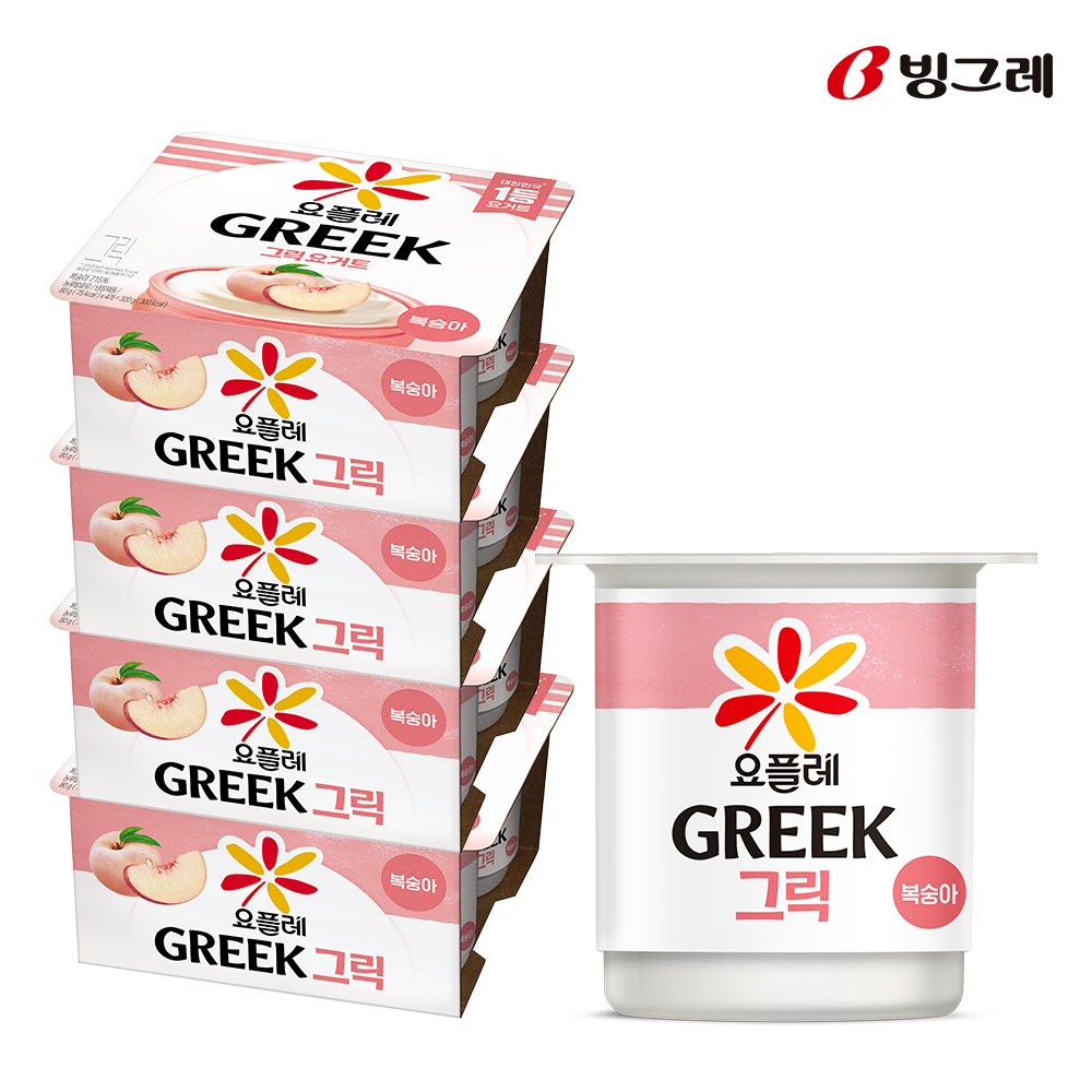 빙그레 요플레 그릭 복숭아 80g X 16개 그릭요거트