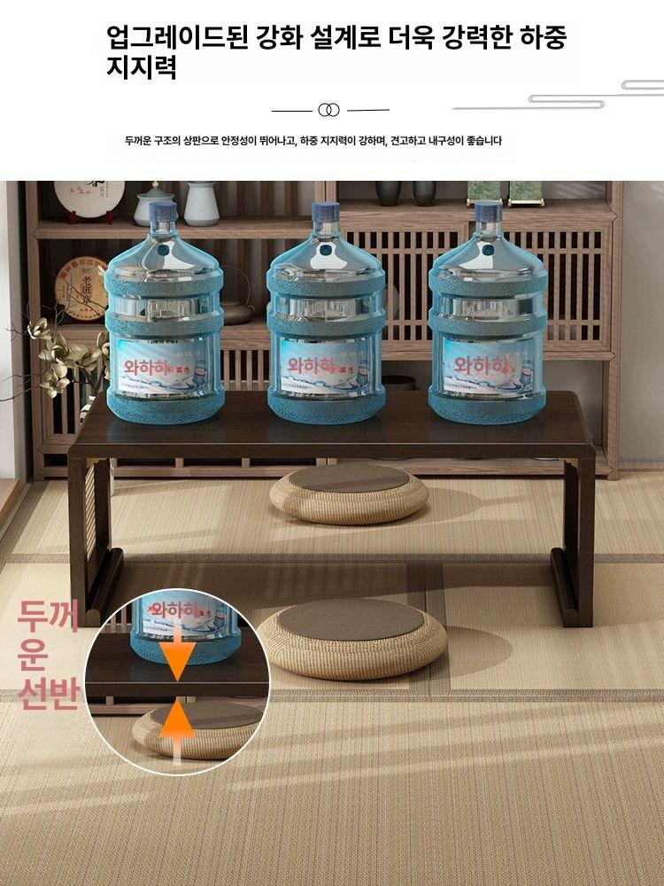 솔비에 접이식 다다미 테이블 식탁 좌탁 일본식 낮은 찻상 원목 라탄 월넛 색상 60x40x30 모델 접이식 - 상세 이미지 5