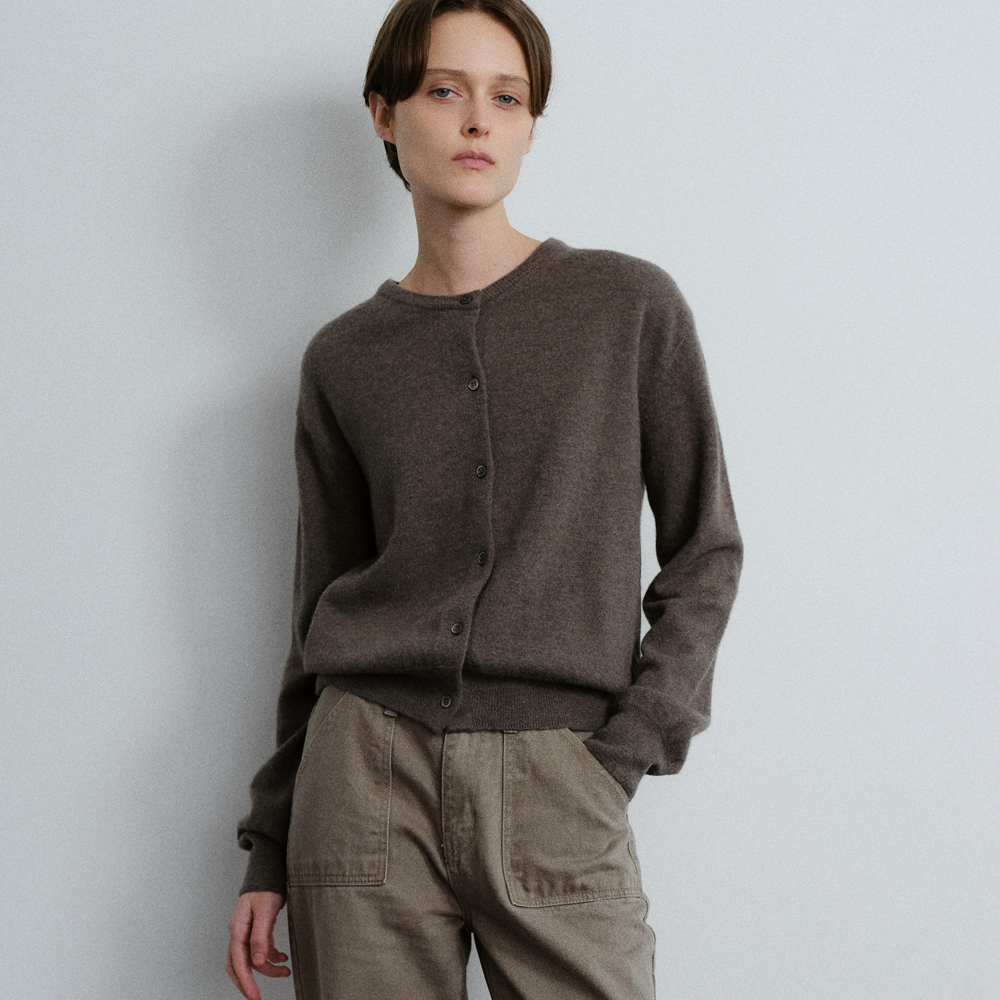 [블루브릭] Basic wool cardigan (brown)