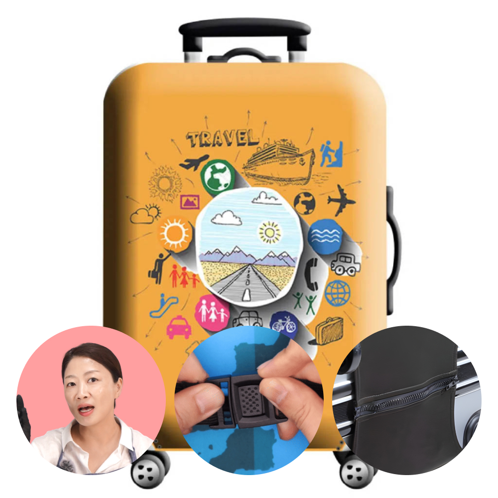 나나 항공 스판 캐리어 방수 커버 보호 덮개 케이스 S (18, 19, 20, 21인치), 인생은 직진 - 상품 이미지