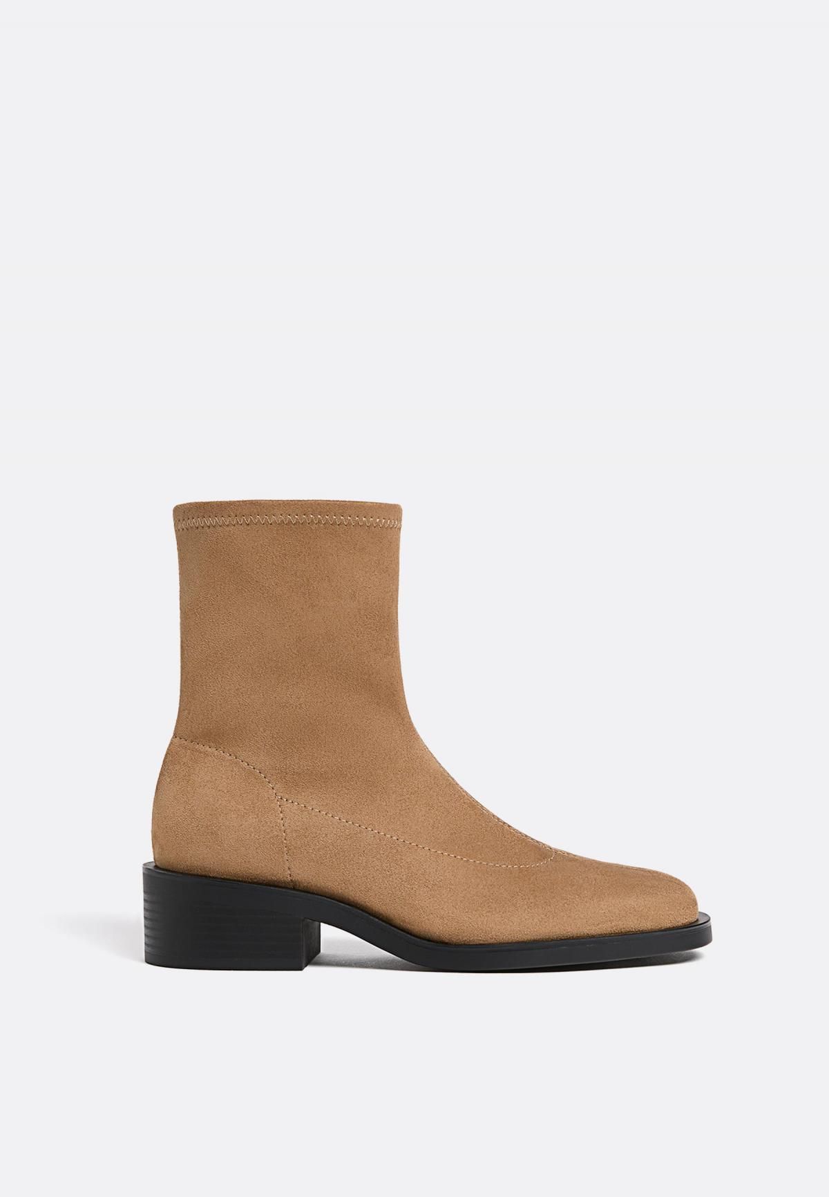스트라디바리우스 베이지 미니멀 스웨이드 앵클부츠 9953/671 BEIGE - 상품 이미지