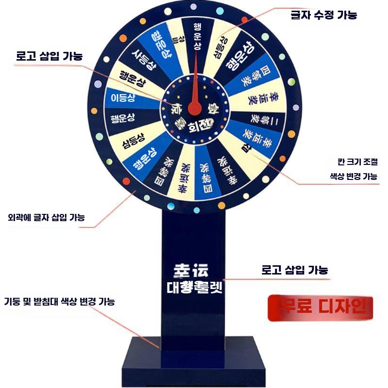 대형 룰렛 뽑기판 돌림판 게임 추첨판 행사 회전판 - 상세 이미지 3