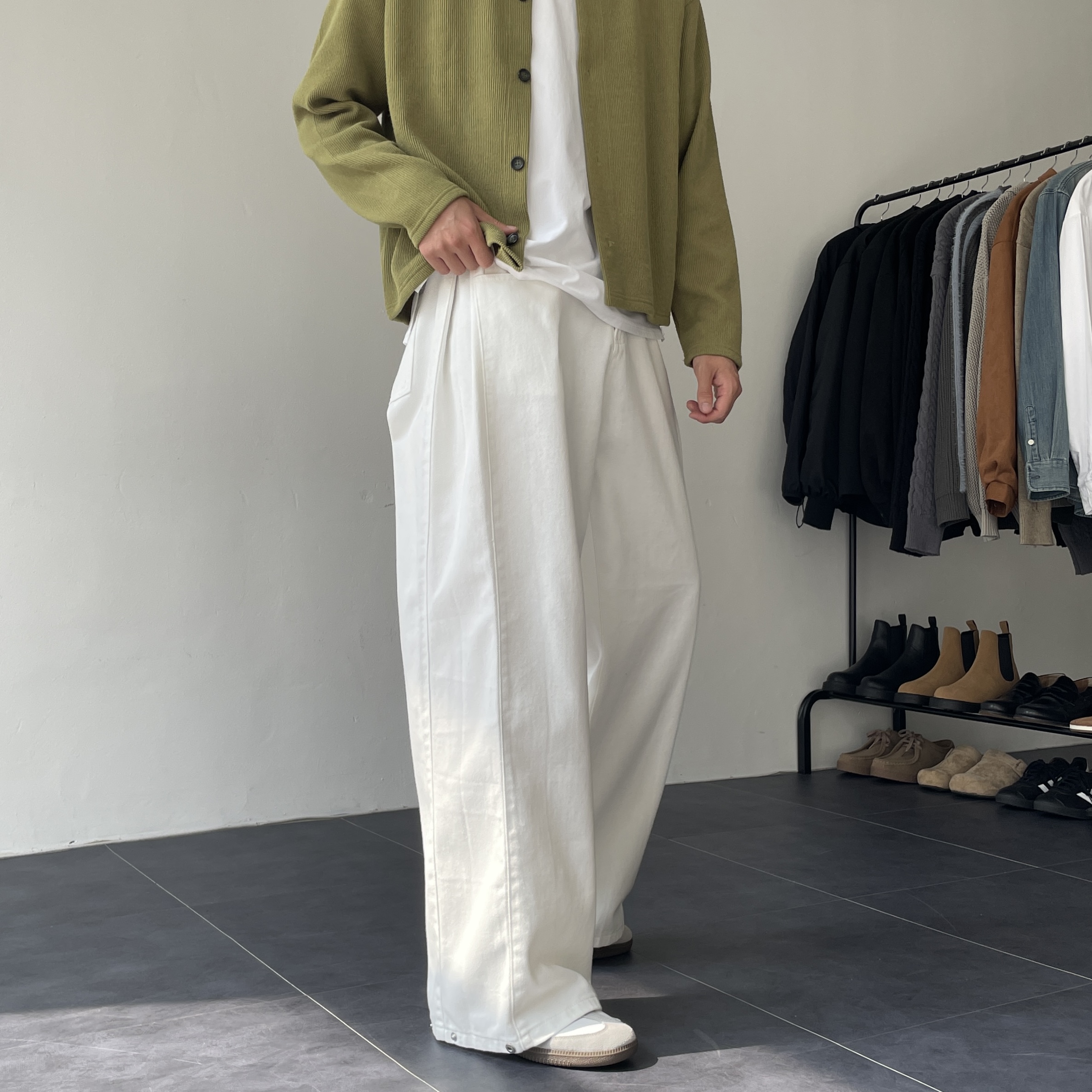 치노팬츠 남자와이팬츠 남자흰바지 - 상세 이미지 2