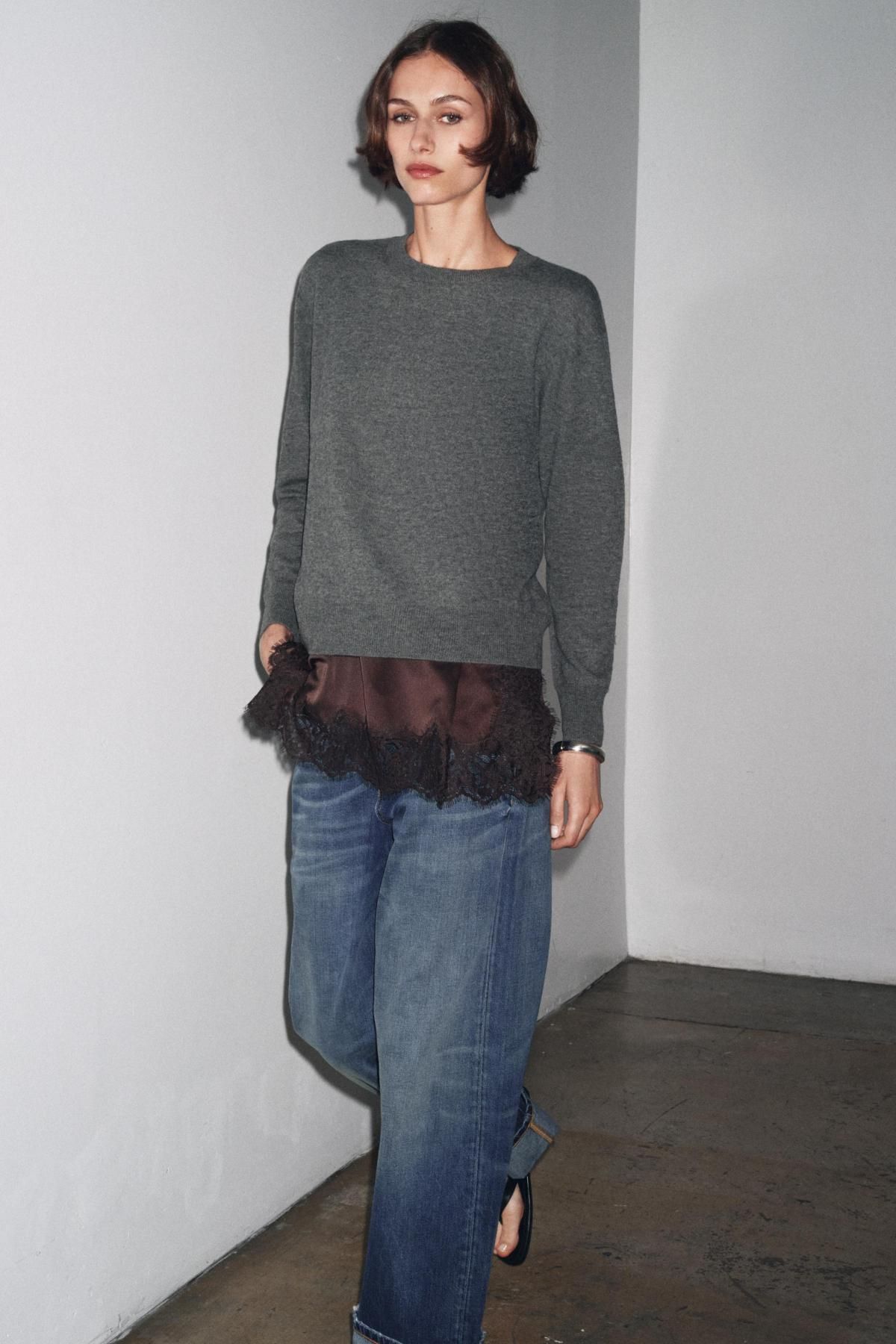 자라 엑스트 라소프트 울 라운드넥 니트 스웨터 9598/104 DARK GREY - 상세 이미지 2