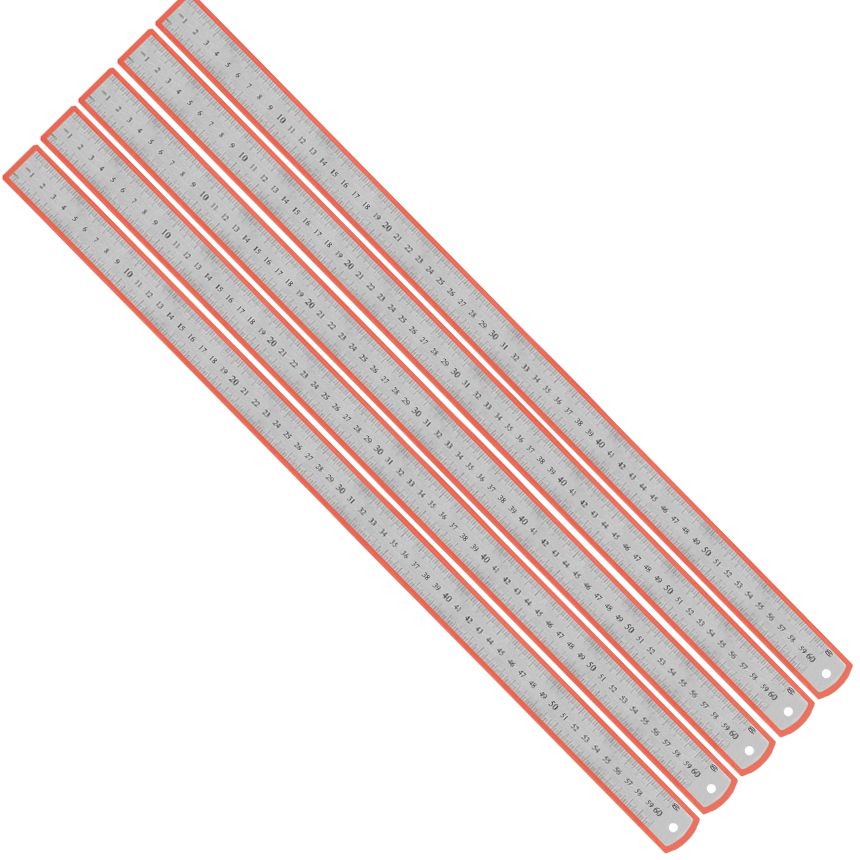 양면 (스틸자 A타입 60cm 두께 1.0mm 5개) 600mm 24인치 쇠자 스틸 직자 철자 스텐 자 스테인리스 자 측정 공구 - 상품 이미지