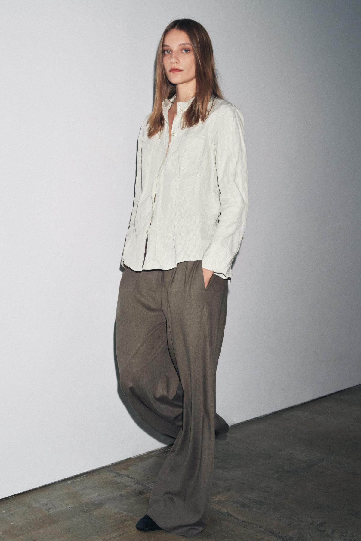 자라 테크니컬 스트라이프 크리즈 라운드넥 셔츠 8425/355 STRIPED - 상세 이미지 2
