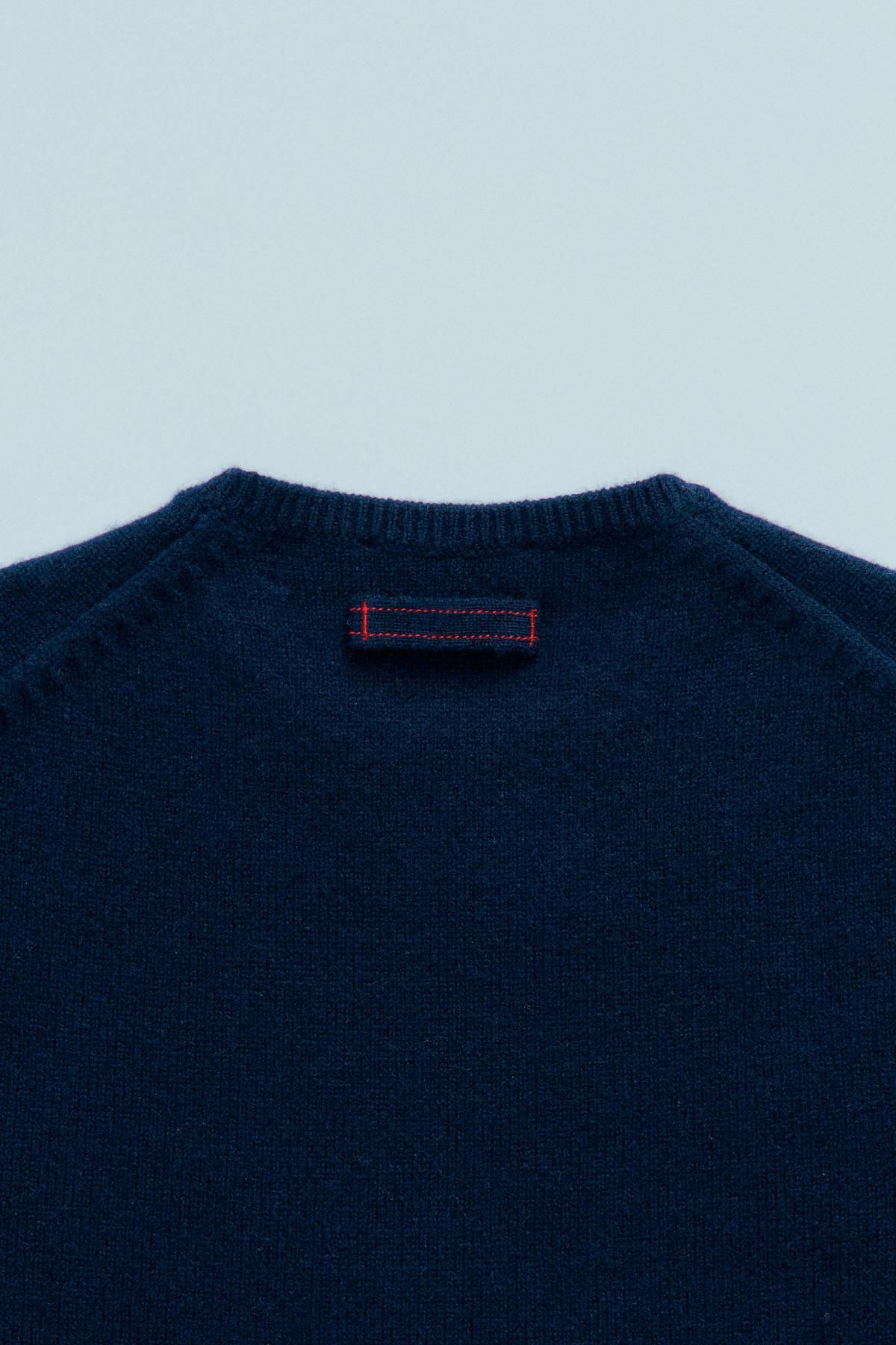 자라 프리미엄 울 라운드넥 니트 스웨터 2893/504 NAVY BLUE - 상세 이미지 5