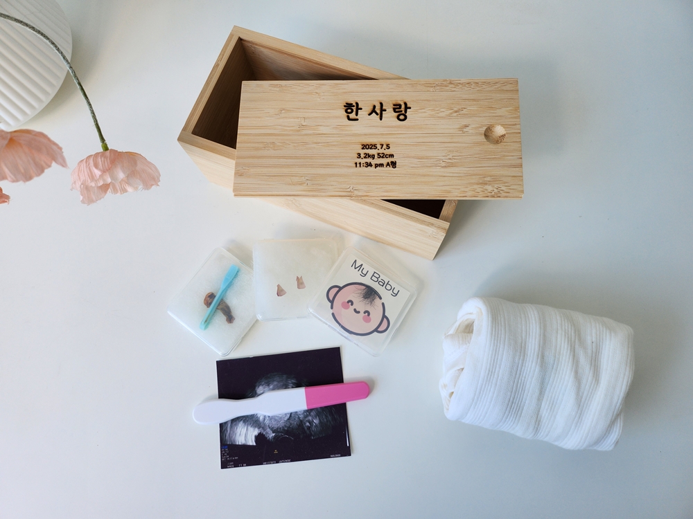 소금ST 원목 배냇머리 배냇저고리 돌잔치 백일 아기용품 배꼽 선물 보관함 - 상세 이미지 2