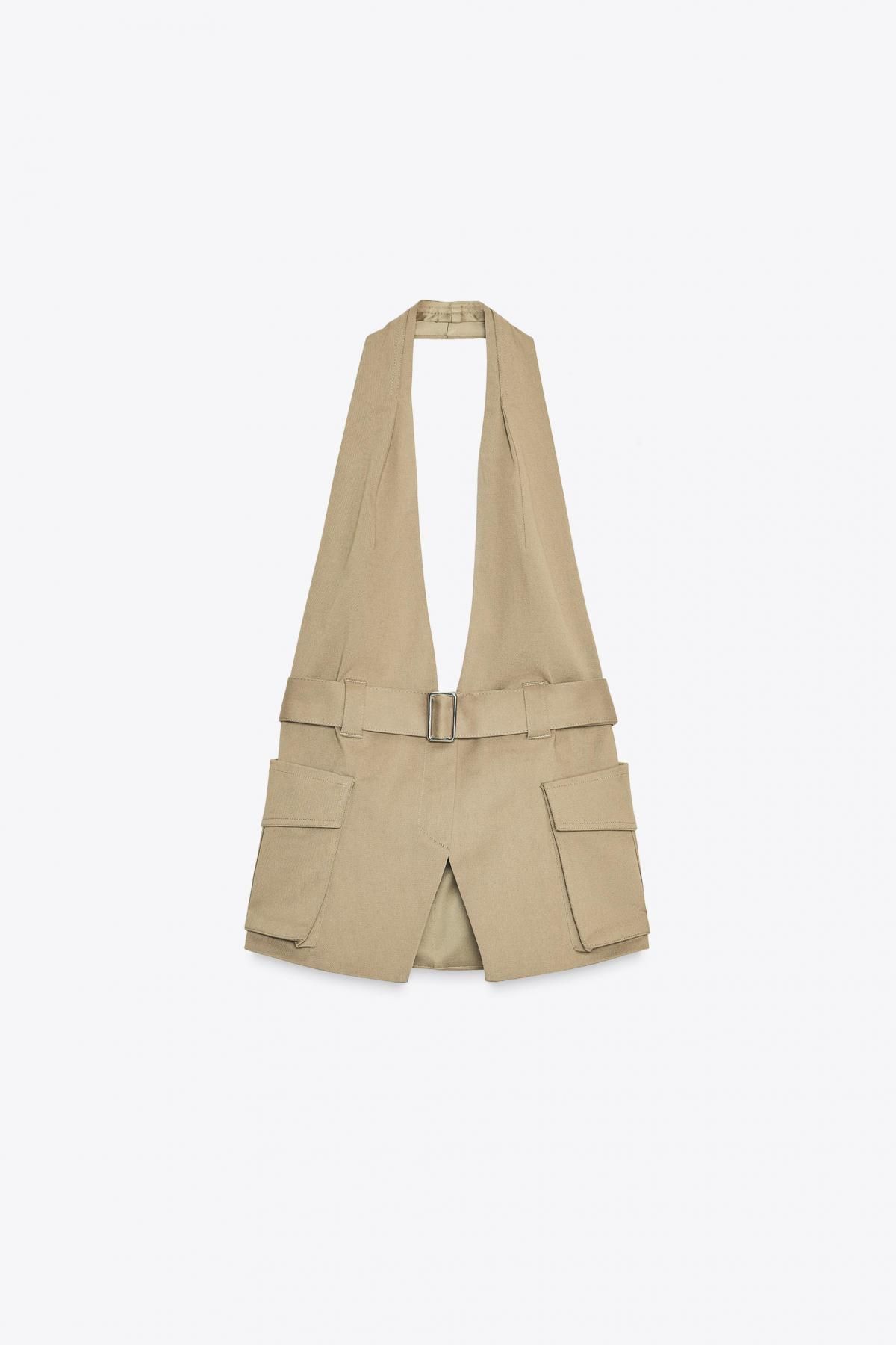 자라 테크니컬 포켓 홀터 탑 8834/170 KHAKI - 메인 이미지