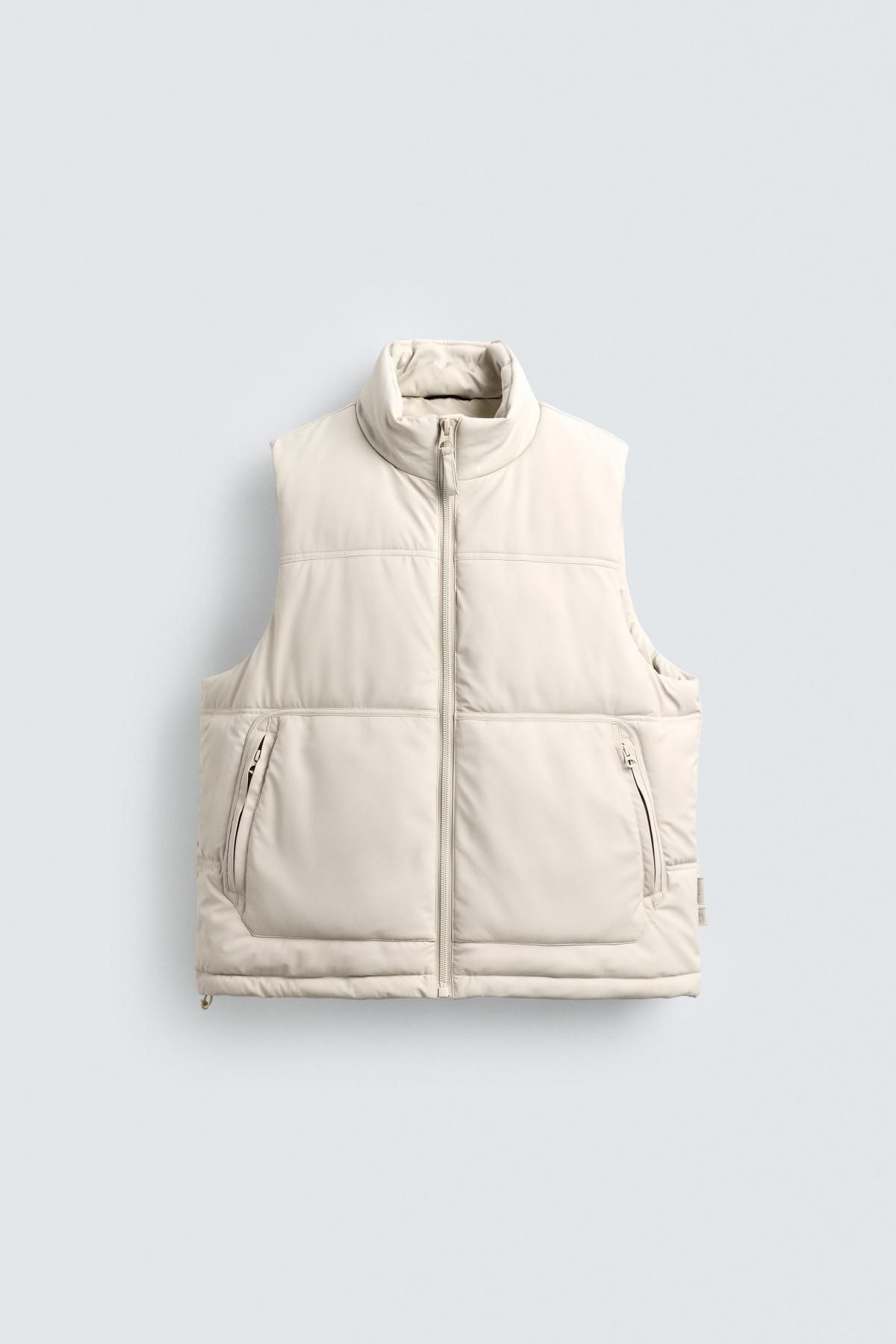 자라 러버라이즈 패딩 조끼 3918/390 OYSTER-WHITE