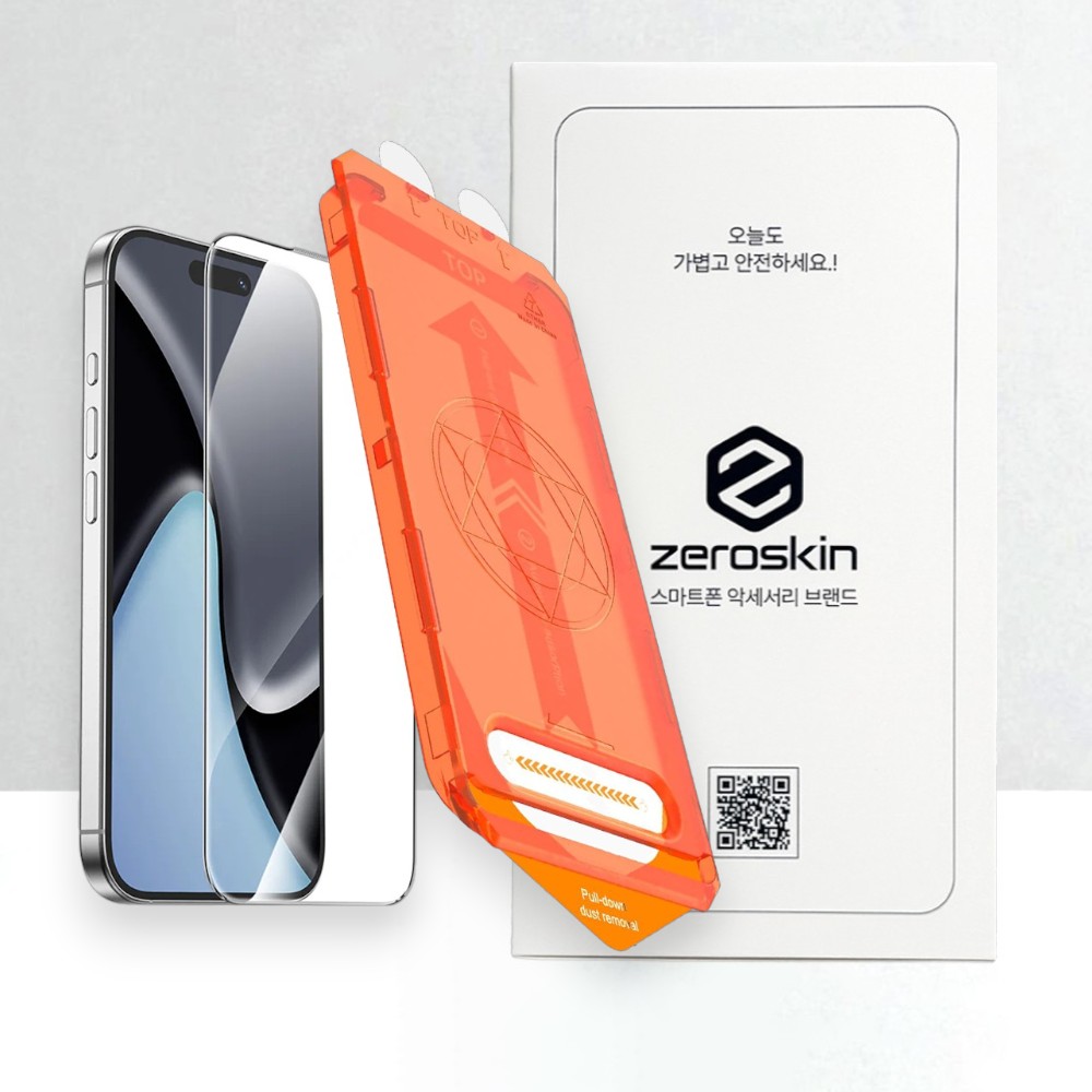 [당일발송! 오후 5시까지!] 제로스킨 강화유리 액정보호필름 3초매직 아이폰17, 1매입