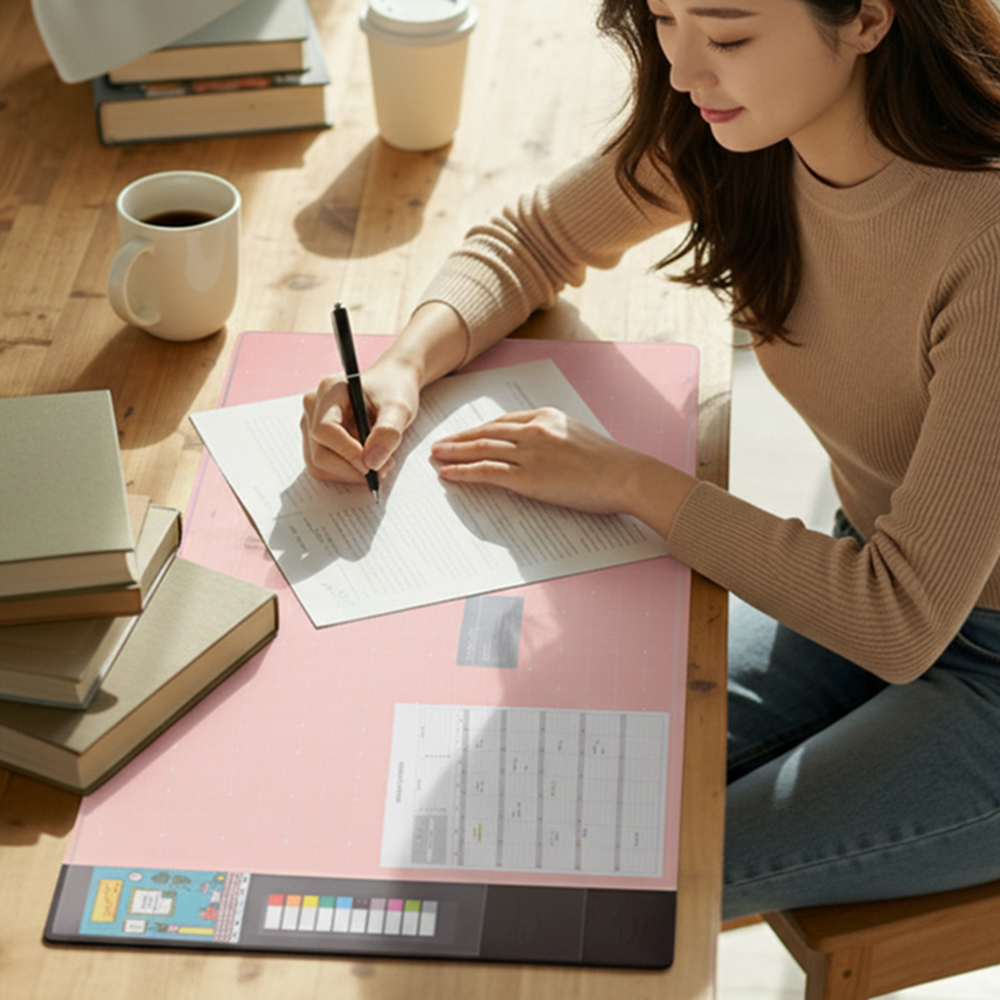 와이드 데스크매트 논슬립 책상 패드 커버 덮개 보호 깔판 깔개 베이직데이