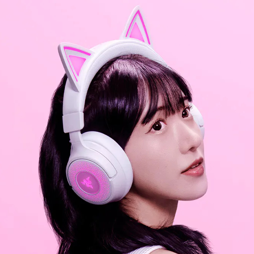 [국내정발] 레이저 크라켄 키티 V3 PRO 무선 게이밍헤드셋 화이트 - 상세 이미지 2