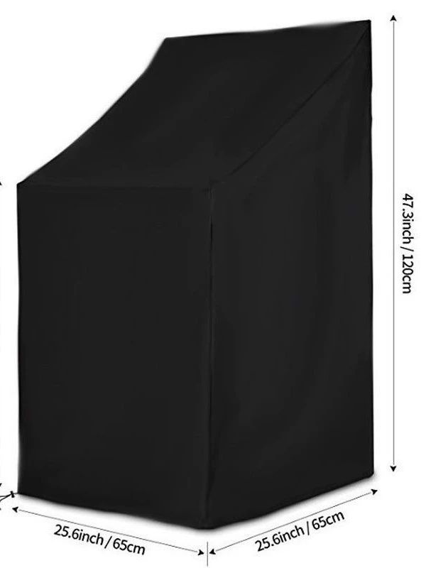 야외 의자 덮개 일체형 방수커버 시트 방수 커버 블랙 61x56x64+25cm-S65 - 상세 이미지 5