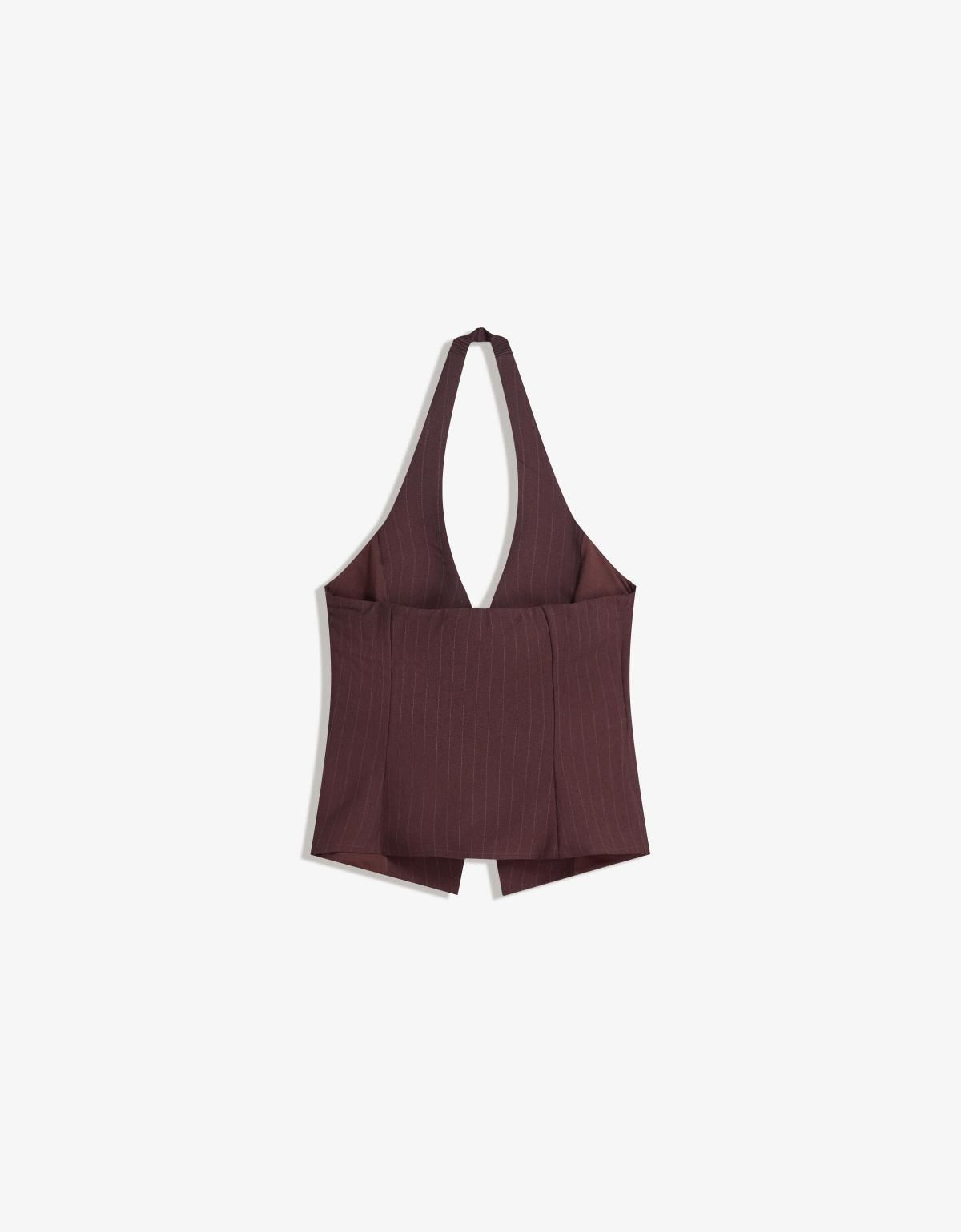 버쉬카 테크니컬 벵갈린 홀터넥 민소매 탑 8813/710 RED - 상세 이미지 2